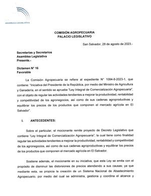 Ley De Comercialización De Agro