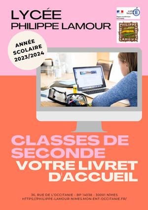 livret d'accueil classe de seconde lycée Philippe Lamour