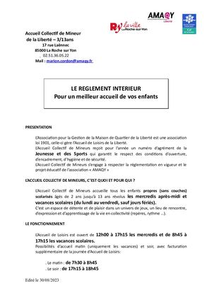 Reglement Interieur Alsh 2023