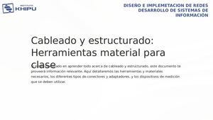 Cableado Estructurado Herramientas