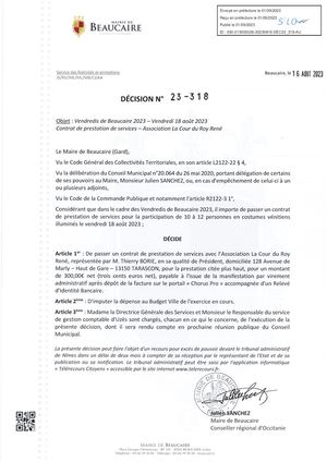 Fichier Parution Des Décisions 23 318 à 23 321 Du 01 09 2023