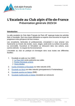 L'escalade au CAF Paris-IdF