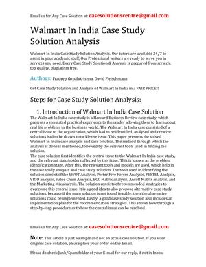 Calaméo - Walmart In India Case Study Solution Analysis