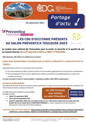 08 Partage D'actu 04 09 23 Salon Préventica Toulouse 2023