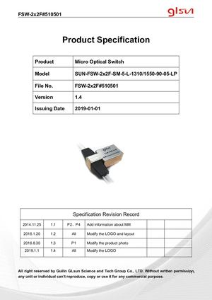Fsw 2x2f Micro Optical Switch Data Sheet 510501