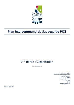 Plan Intercommunal de Sauvegarde (PICS) - 2022 - Organisation