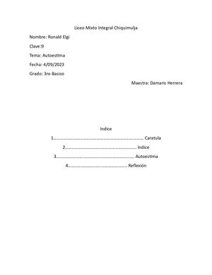 Ensayo Autoestima