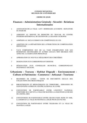Délibérations Du 13 Février 2023