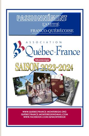 Association Québec-France Montérégie - Programme  2023 2024