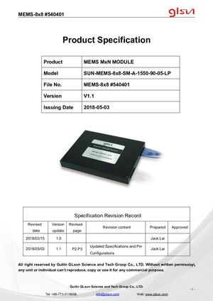 Calaméo - Mems 8x8 Optic Switch Module Data Sheet 540401