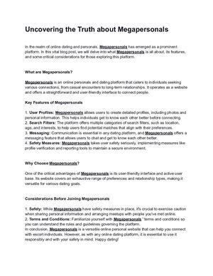 Uncovering The Truth About Megapersonals