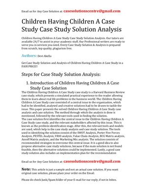 Calaméo - Children Having Children A Case Study Case Study Solution ...