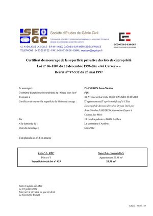 Loi Carrez Rue Palmiers