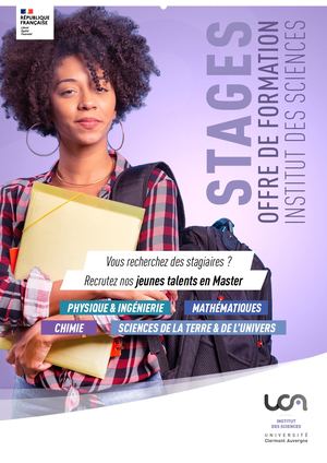 Stage dating 2023 - Plaquette Institut des Sciences