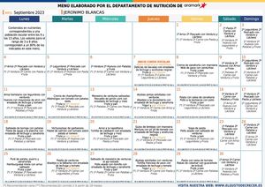 MENUS COMEDOR SEPTIEMBRE 2023