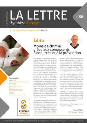 Lettre Synthèse Elevage Porc N°86