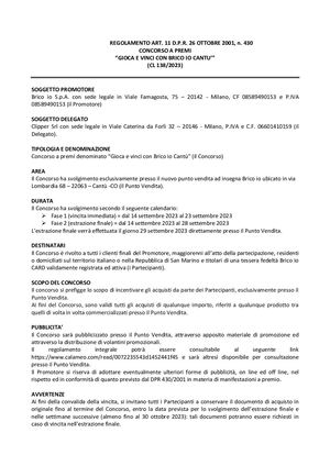 Regolamento Concorso Cantù