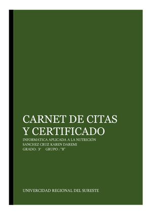 Carnet de citas  Y Certificado de salud