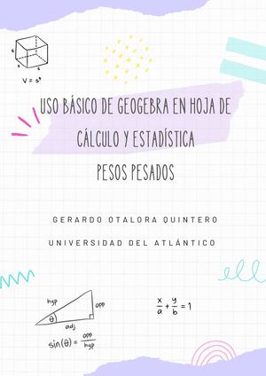 Uso Básico De Geogebra En Hoja De Cálculo Y Estadística
