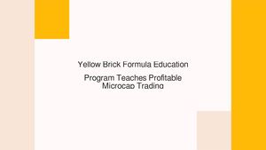 Yellow Brick Formula Education Program Teaches Profitable Microcap Trading
