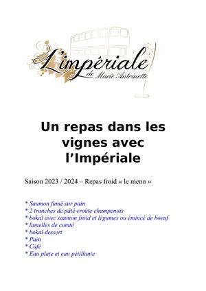 Un repas dans le vignoble Champenois