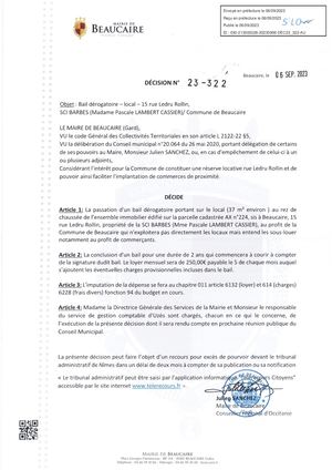 Fichier Parution Décisions 23 322 à 23 323 Du 06 09 2023