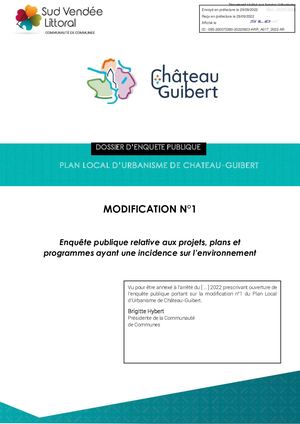 2022 PLU Château-Guibert - Dossier d'enquête publique