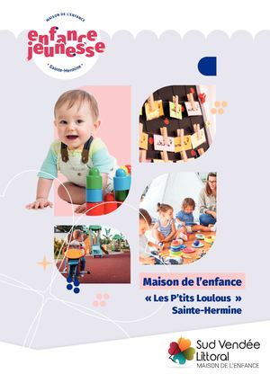 Maison de l'enfance - Sainte-Hermine - Plaquette de présentation