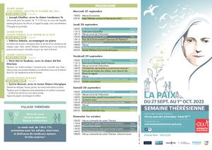 Dépliant Programme Semaine Thérésienne 2023