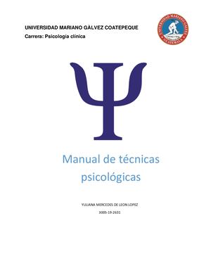 Manual De Técnicas Psicologicas Ydl