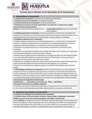 Informe de Evaluación FAISM 2022