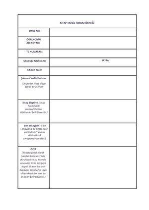 Kitap Tahlili Ornegi