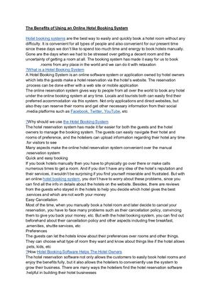 The Benefits Of Using An Online Hotel Booking System (1)