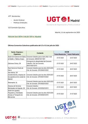 Convenios 2ª Quincena Julio