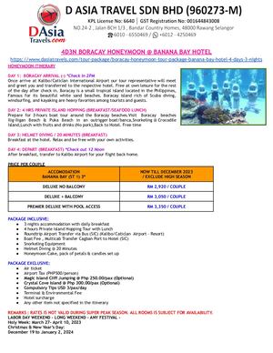 Boracay Honeymoon Tour Packages 2023/2024 - D Asia Travels