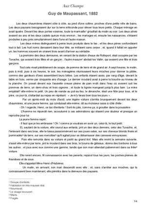 Maupassant - Aux Champs