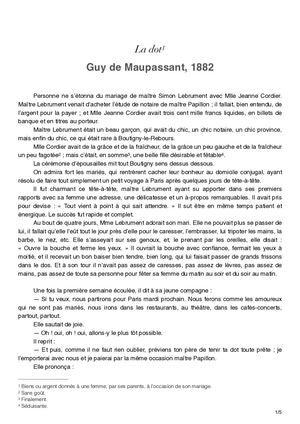 Maupassant - La Dot