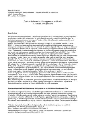 Érosion du littoral et développement résidentiel. Le littoral sous pression