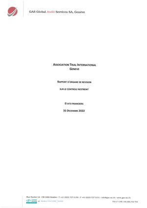 Rapport d'audit de TRIAL International 2022 Fr