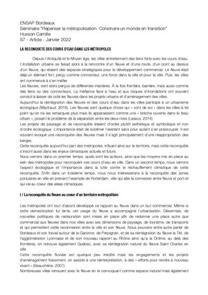 La reconquête des cours d’eau dans les métropoles