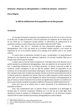 Le défi du vieillissement de la population sur les îles grecques