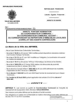 Arrêté n°83 Nomination Coordonnateur Communal Et CORRIL