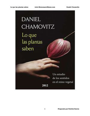 Lo Que Las Plantas Saben Daniel Chamovitz