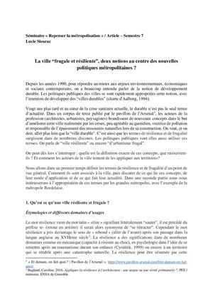 La ville « frugale et résiliente » : deux notions au centre des nouvelles politiques métropolitaines