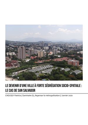 Le devenir d’une ville à forte ségrégation socio-spatiale : le cas de San Salvador 