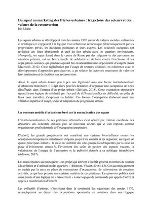 Du squat au marketing des friches urbaines : trajectoire des acteurs et des valeurs de la reconversion