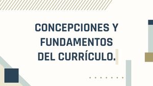 CONCEPCIONES Y FUNDAMENTOS  DEL CURRÍCULO