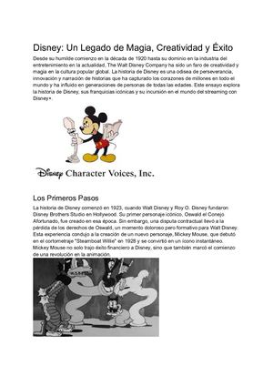 Disney Un Legado De Magia, Creatividad Y ÉXito