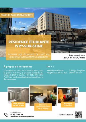 Affiche Résidence étudiant IFEC-Ivry