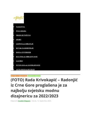 Gradski Magazin Banja Luka (FOTO) Rada Krivokapić – Radonjić iz Crne Gore proglašena je za najbolju svjetsku modnu dizajnericu za 2022/2023